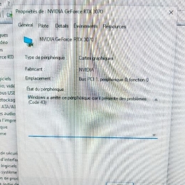 MSi Rtx 3070 Suprim 8 Go Windows code erreur 43